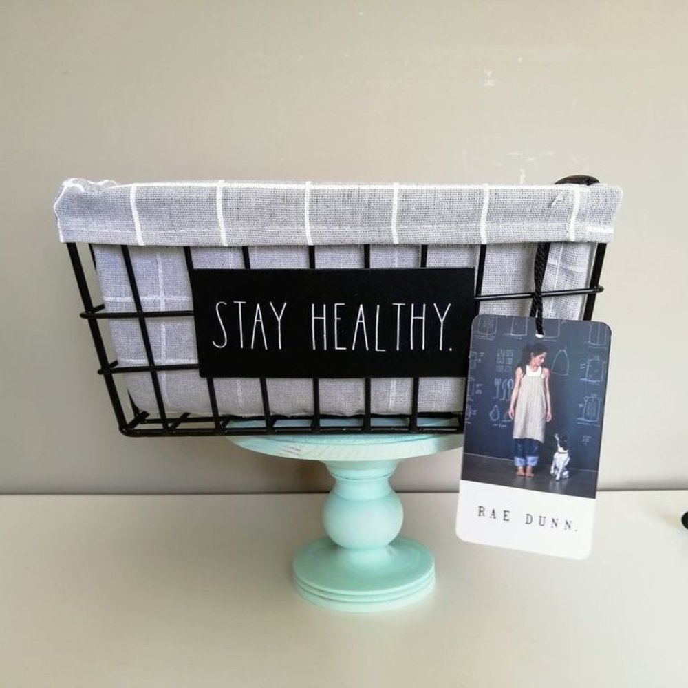 Rae Dunn Entryway Basket, STAY HEALTHY, BNWT